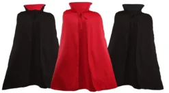 60" Black Red Stand Up Collar Vampire Dracula Vlad Halloween Long Polyester Cape Fancy Dress [One Size]