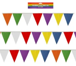Rainbow LGBT Bunting Triangle 7M Gay Pride PVC Party Stay Safe NHS Flags