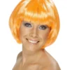 Smiffys Fire Coral Orange Babe Short Bob Glamour Wig