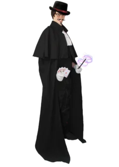 Adults Unisex Black Magician Cape ONLY Magic Fancy Dress Accessory