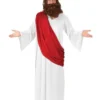 Adults Jesus Fancy Dress Costume Red & White Nativity Dress Up Robes