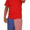 Adults USA Independence Day 4th Of July America Fancy Dress Shorts & Top Hat Set