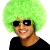 Adults Green Irish St Patricks Curly Afro Hair Wig Paddys Clown Accessory