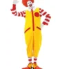 Mens Ronald The Clown Red & Yellow Fancy Dress Costume Jumpsuit & Accessories