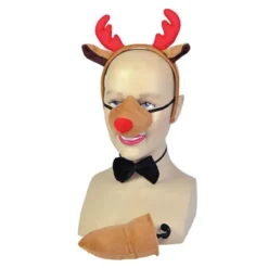 Adults Reindeer Headband Mask With Sound Effects Christmas Fancy Dress Xmas Headwear