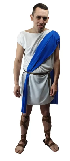 Adult Mens Roman Greek Pleb Plebeian Toga Tabard & Sash Historical Fancy Dress Costume -Halloween Cosplay apirblmhw 57046.1620416468