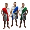 Adult Mens Roman Greek Pleb Plebeian Toga Tabard & Sash Historical Fancy Dress Costume