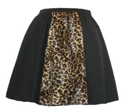 Ladies Leopard Print 15" Skater Animal Fancy Dress Panel Skirt