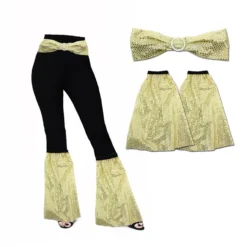 1960 70s Sequin Flares Covers & Belt Disco Soul Funk Dance Fancy Dress Set -Halloween Cosplay apitz17wr 97315.1642776864