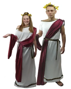 Greek God & Goddess Roman Senator Grecian Mythology Toga Robes Couples Fancy Dress