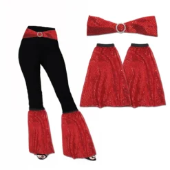 1960 70s Sequin Flares Covers & Belt Disco Soul Funk Dance Fancy Dress Set -Halloween Cosplay apiuisopz 77489.1642776857