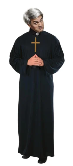 Comedy TV Show TED & JACK Priest Vicar Religious Father Fancy Dress Costume -Halloween Cosplay apiwig0uw 18479.1632308370