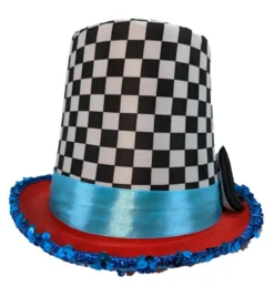 Adults Mad Hatter Checkered Top Hat & Cravat Wonderland Fancy Dress Costume Accessory [One Size] -Halloween Cosplay bdd5dd9b 01cd 40dd 9d31 44445982e012 87951.1680173634
