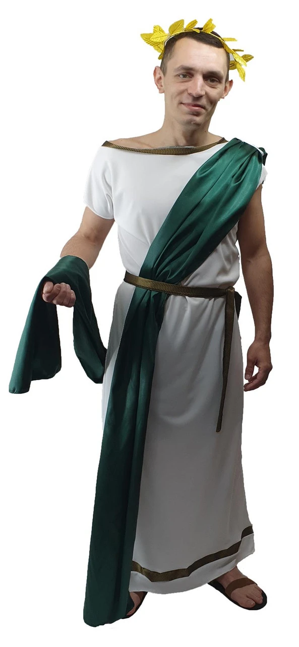 Mens Greek God Roman Senator Grecian Mythology Toga Robes Historical Fancy Dress Costume 2 Mens Greek God Roman Senator Grecian Mythology Toga Robes Historical Fancy Dress Costume - Image 2