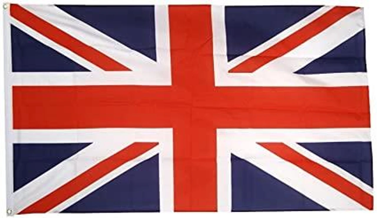 Union Jack Flag (5ft X 3ft) Polyester Double Stitched Seam Metal Eyelets 1 Union Jack Flag (5ft X 3ft) Polyester Double Stitched Seam Metal Eyelets