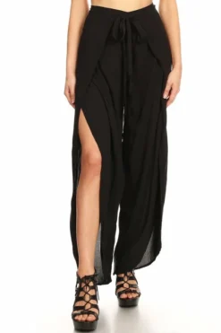 Beach Goth Black Flowy Pants