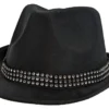 Adults Black Diamante Trilby Hat Jacko Micheal Jackson Billie Jean Pop Star Fancy Dress Costume Accessory [One Size]