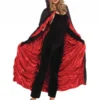 Unisex Adults Black & Red Coffin Cape Vampire Fancy Dress Accessory Halloween