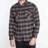Black & Gray Mens Plaid Flannel