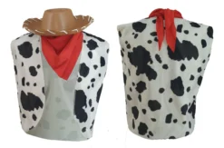 Adults Woody Cow Print Waistcoat Bandana/Neckerchief Foam Cowboy Hat Fancy Dress