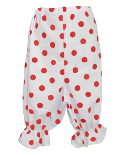 Adults White & Red Polka Dot Panto Comic Sports Red Nose Fancy Dress Bloomers