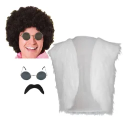 Mens 70s Glam Rocker Disco Dave Fur Waistcoat Afro Tash & Glasses Kit Fancy Dress -Halloween Cosplay fe523539 eb80 4132 b3e8 f9e56cd953e1 49168.1632148714