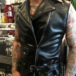 Mens Black Vegan Leather Vest -Halloween Cosplay image 4a00f37e f005 48da 9e96 2b16f7f67e1d scaled