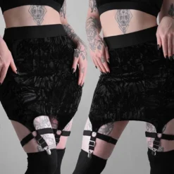 Cassandra Black Velvet Mini Skirt