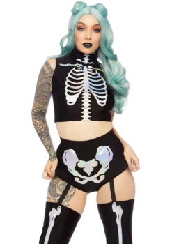 LEG AVENUE Holographic Skeleton Costume